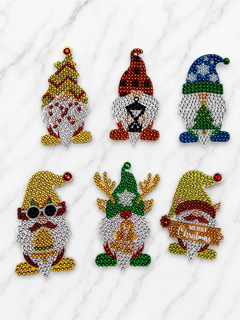 Gnome Christmas Dots Ornaments - Pack of 10